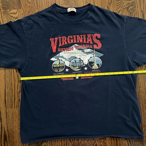 Vintage Historic Triangle Virginia Birthplace America Graphic Print Shirt Men XL - Picture 7 of 7